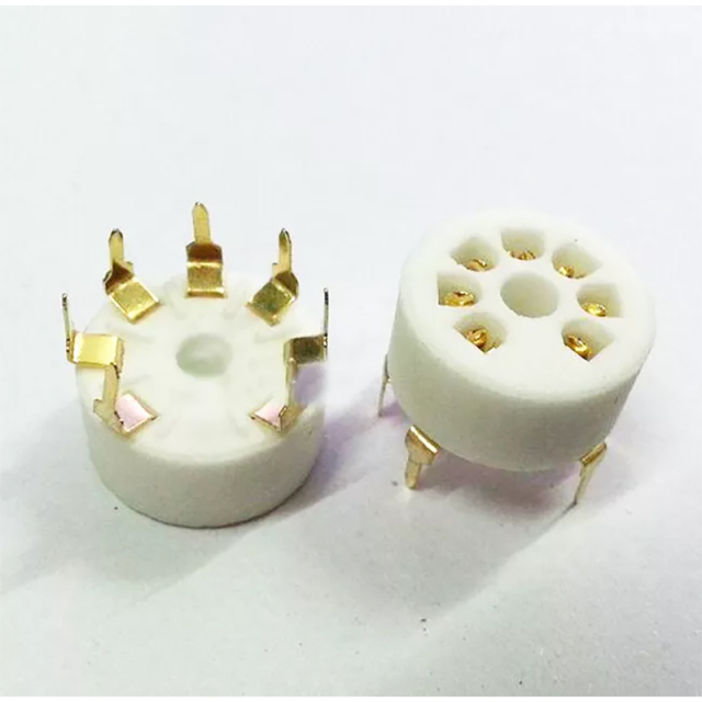 1PC Gold plated Ceramic 7pin Vacuum tube socket GZC7-Y-B-G for 6J1 6J4 6J5 6A2 6K4 6X4