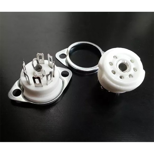 1PC Silver plated GZC7-F 7pin Vacuum tube socket for 6J1 6J2 2P2 6Z4 6X4 6A2