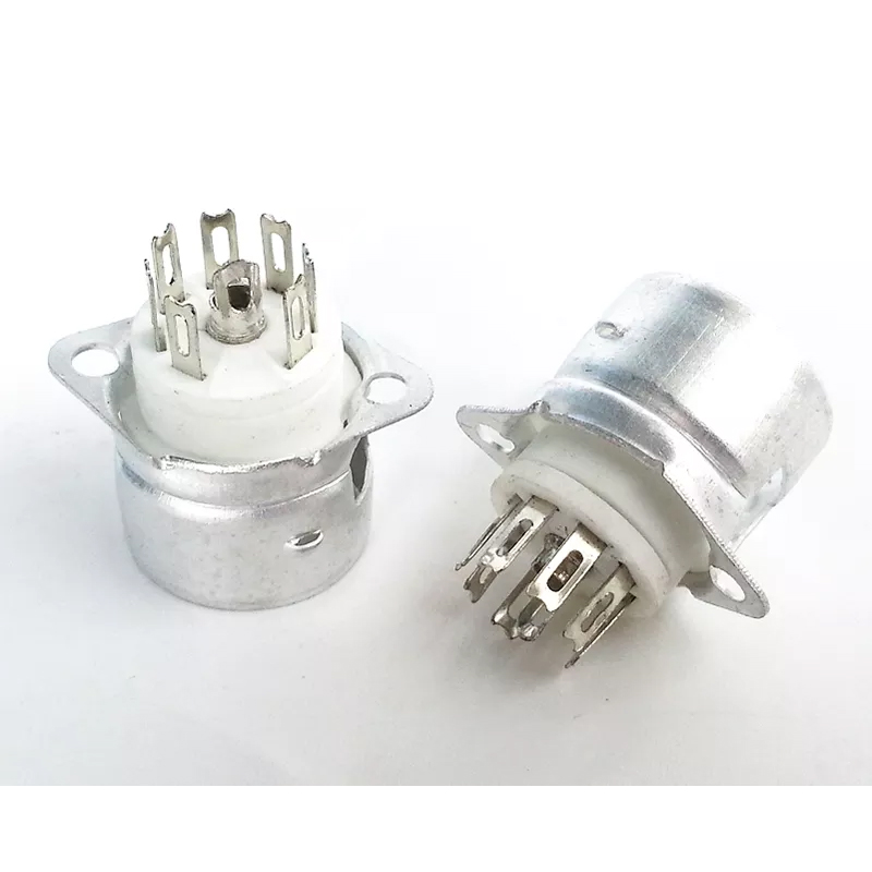 1PC GZC7-F-B 7PIN B7A Silver plated Vacuum Tube Sockets with Shield For 6Z4 EAA91 EC92 6J1