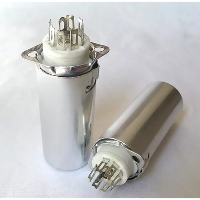 1PC Silver plated GZC7-F-B-55 7pin Vacuum tube socket for 6J1 6J2 6X4 EAA91 6Z4 EC92