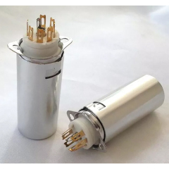 1PC Gold plated GZC7-F-B-55-G 7pin Vacuum tube socket with shield for 6Z4 6AU4 EF94 6BH6 6A2 6K4 6J5