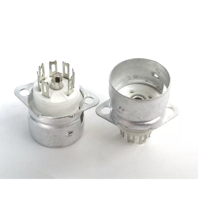 1PC GZC7-F-B 7PIN B7A Silver plated Vacuum Tube Sockets with Shield For 6Z4 EAA91 EC92 6J1