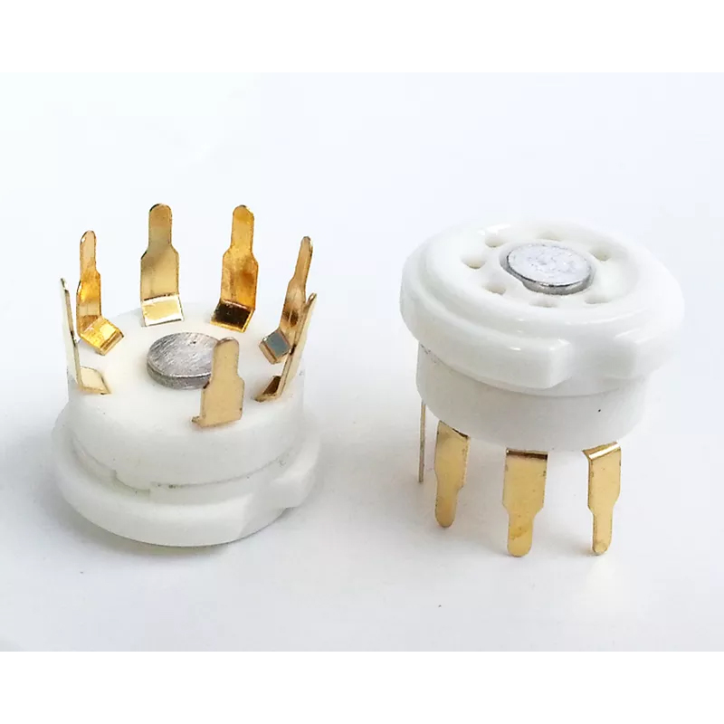 1PC Gold plated GZC7-Y-G PCB mounting 7pin Vacuum tube socket for 6J1 6J2 6J3 6J4 6J5
