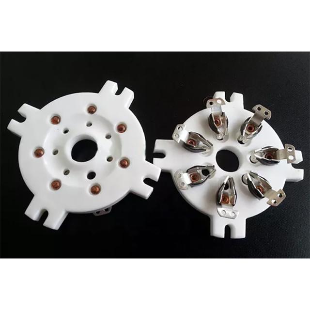 1PC Silver Plated 7pin ceramic Vacuum tube socket for 6C33 FU29 FU19 FU32 FU30