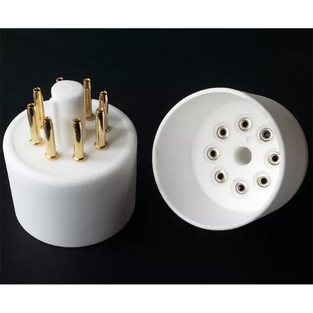 1PC Gold plated Ceramic 8Pin Vacuum Tube Socket Base amplifier DIY tube socket base