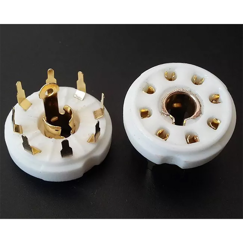 1PC gold plated PCB mounting 8pin ceramic Vacuum tube socket for EBL21 ECH21 4P1S 5B254 7N7 12j1s