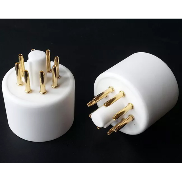 1PC Gold plated Ceramic 8Pin Vacuum Tube Socket Base amplifier DIY tube socket base