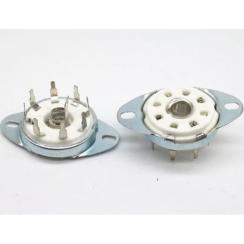 1PC GZC8-8-Y PCB Mounting Silver plated 8pin ceramic Vacuum tube socket for 4P1S 5B254 7N7 4J1S 12j1s