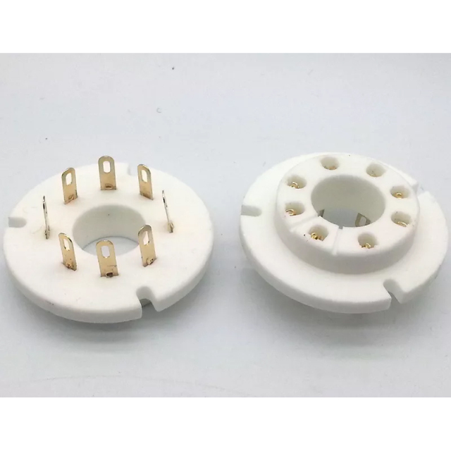 1PC FU50R-G Gold plated 8pin ceramic Vacuum tube socket for FU-50 5Z8P 5Z9P FU15 RY50 5U8C