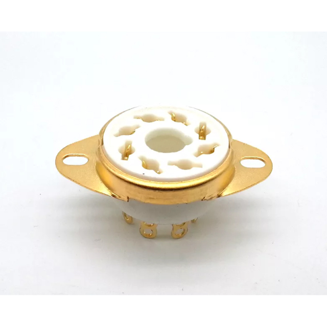 1PC GZC8-1-A-G Gold plated 8pin ceramic Vacuum tube socket for 6550 7199 EL34 EL37 GZ32 GZ34