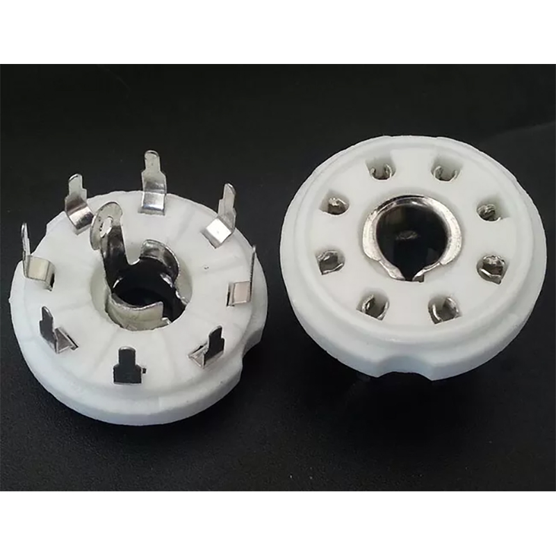 1PC Silver plated PCB mounting 8pin ceramic Vacuum tube socket for EBL21 ECH21 4P1S 5B254 7N7 12j1s