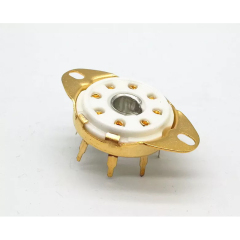 1PC GZC8-8-Y-G PCB Mounting Gold plated 8pin ceramic Vacuum tube socket for EBL21 C3G ECH21 4P1S 5B254 7N7