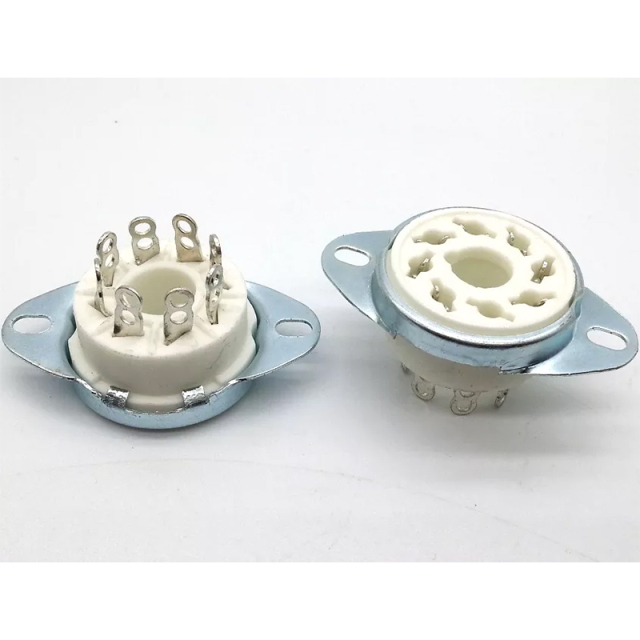 1PC GZC8-1-A Silver plated 8pin ceramic Vacuum tube socket for KT88 6550 EL34 6SN7