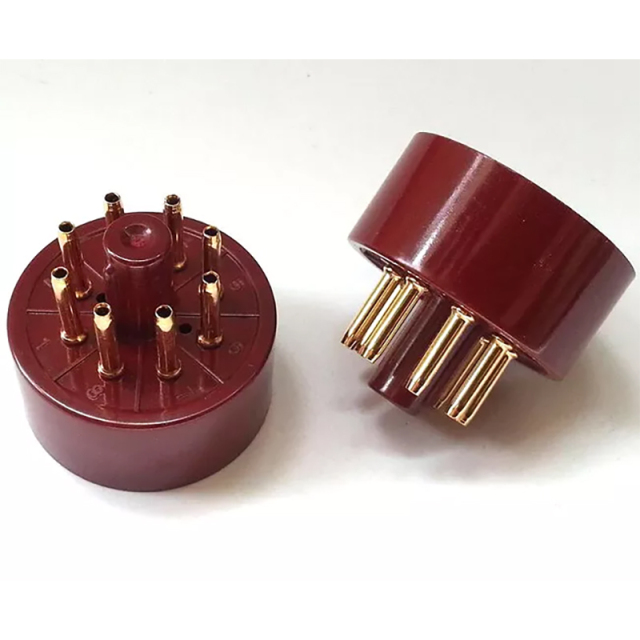 1PC Tube AMP DIY parts Gold plated Bakelite 8Pin Vacuum Tube Socket Saver for EL34
