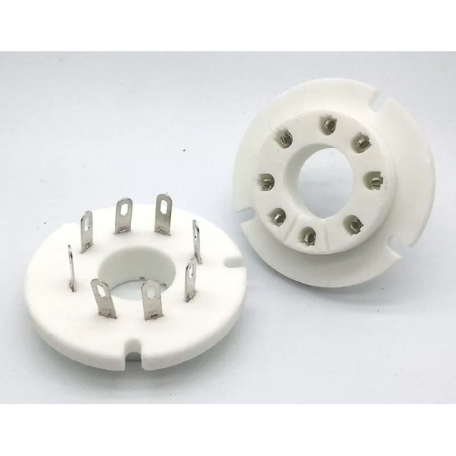 1PC FU50R Silver plated 8pin ceramic Vacuum tube socket for FU-50 5Z8P 5Z9P FU15 RY50 5U8C