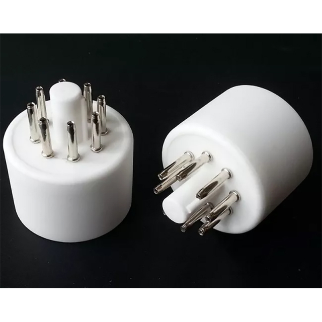 1PC Silver plated Ceramic 8Pin Vacuum Tube Socket Base amplifier DIY tube socket base