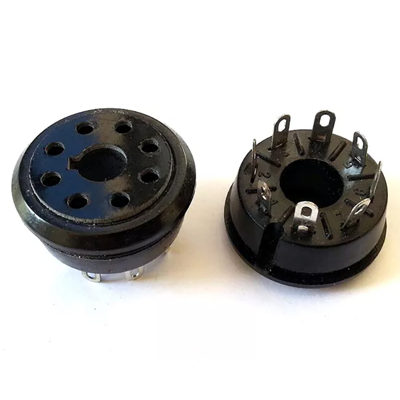 1PC Silver plated 8pin Bakelite Vacuum tube socket for KT66 KT88 6J5 6J7 6L6 6SJ7 274B