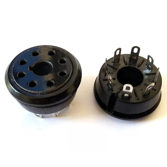 1PC Silver plated 8pin Bakelite Vacuum tube socket for KT66 KT88 6J5 6J7 6L6 6SJ7 274B