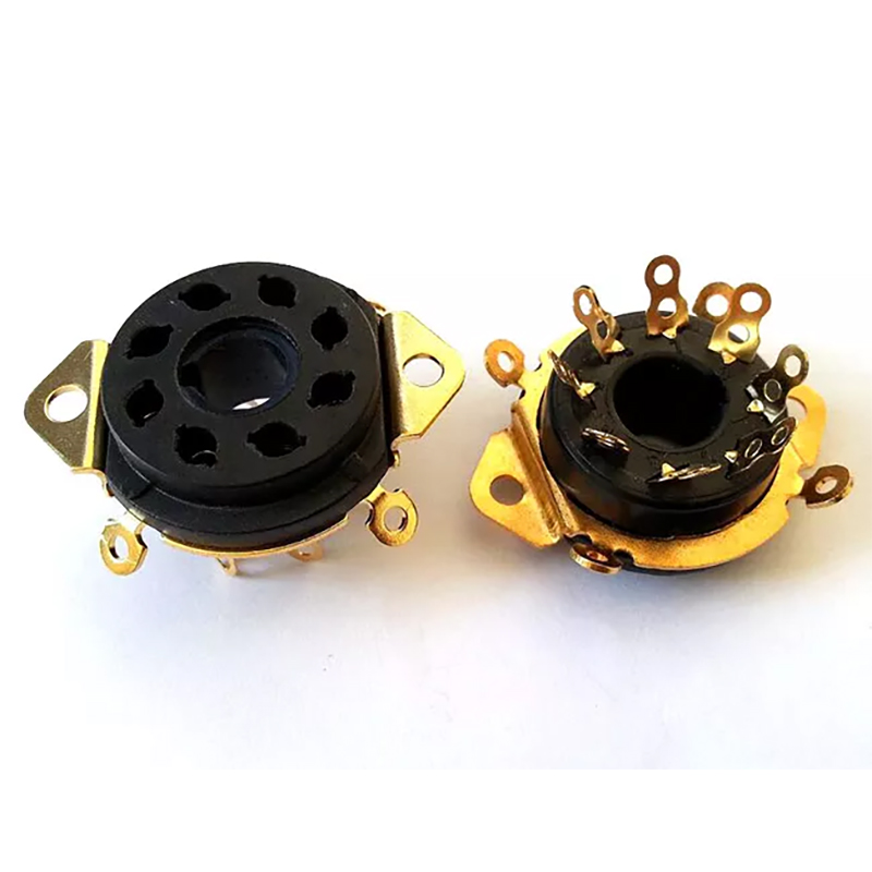 1PC Gold GZS8-A 8pin Tube Socket for KT66 KT88 6SL7 6SN7 6V6 5AR4/GZ34 5R4GY 5U4G