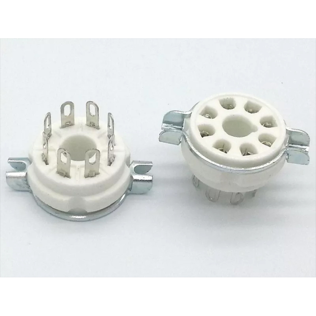 1PC GZC8-Y-1 Silver plated 8pin ceramic Vacuum tube socket for KT66 KT88 6SL7 6SN7 6V6 5AR4