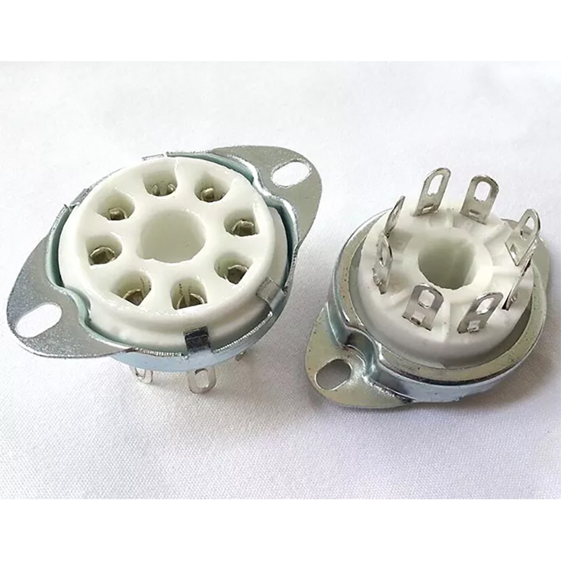1PC Silver plated back mounting 8pin ceramic Vacuum tube socket for KT88 6550EL34 6P6P