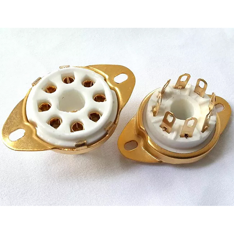 1PC Gold plated back mounting 8pin ceramic Vacuum tube socket for KT88 6550EL34 6P6P