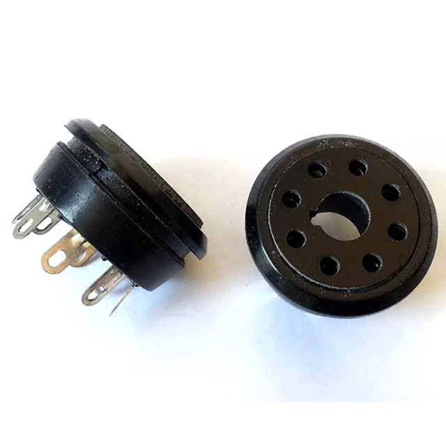 1PC Silver plated 8pin Bakelite Vacuum tube socket for KT66 KT88 6J5 6J7 6L6 6SJ7 274B