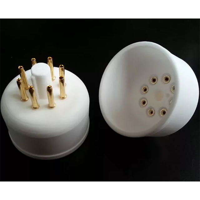 1PC Gold plated Ceramic 8Pin Vacuum Tube Socket Base for EL12 AZ1 AZ12 AZ11 EF12 EZ12