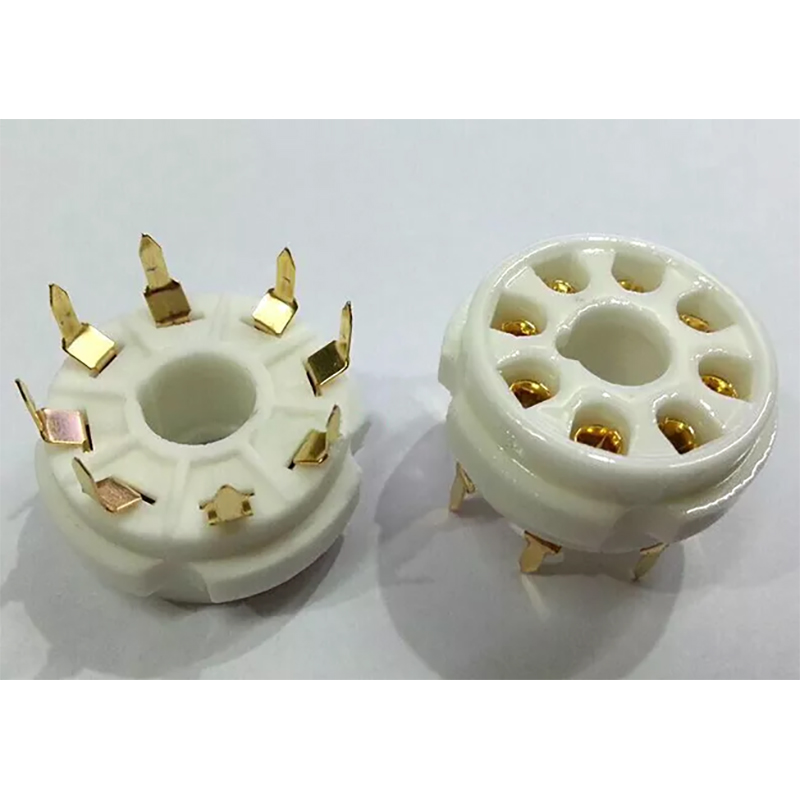 1PC GZC8-Y-2-G Gold Plated 8pin Vacuum Valve Tube socket for 6n9p 5Z2P EL34 KT66 KT88