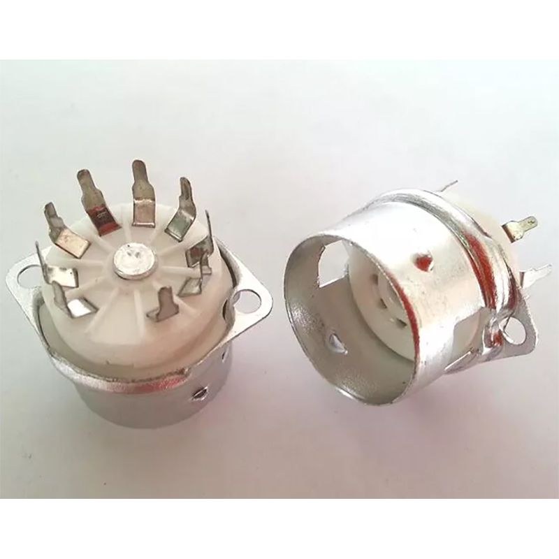 1PC GZC9-F-Y Silver plated diy socket 9pin Vacuum Valve Tube socket with shield for 6P1 EL84 6N3