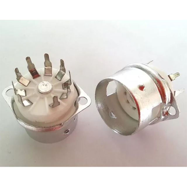 1PC GZC9-F-Y Silver plated diy socket 9pin Vacuum Valve Tube socket with shield for 6P1 EL84 6N3