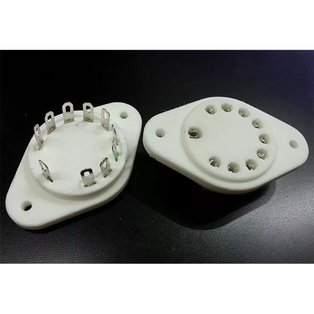 1PC Silver Plated Ceramic Tube Socket 10Pin GZC10-B for Telefunken EL152 FL152