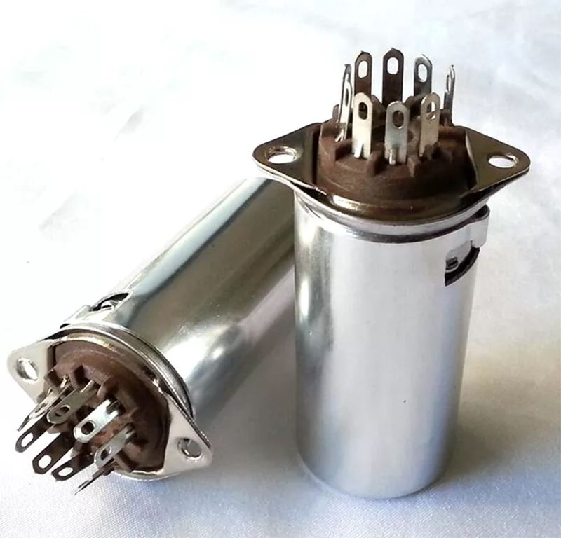 1PC GZS9-F2-D-55-G Silver 9pin Tube socket for 12AX7 12AT7 12AU7 6922 6n1 6n11 With 55mm Shield Base