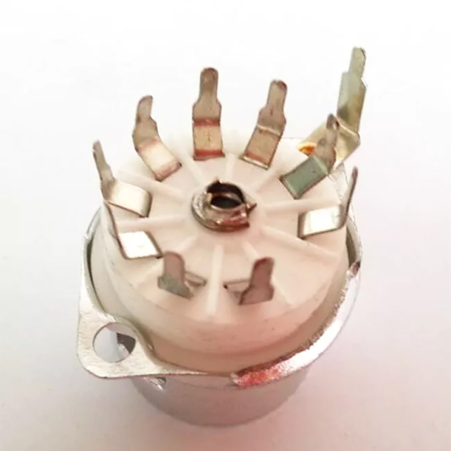 1PC GZC9-F-Y2 Silver plated diy socket 9pin Vacuum Valve Tube socket with shield for ECC82 6P1 6N1 6N2