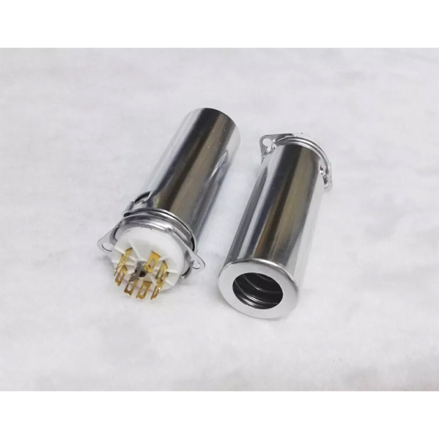 1PC GZC9-F-A-70-G 70mm Golden 9pin Tube socket for EL84 6P14 6BQ5 6CA4 6H30PI 12BH7 6P1 With Shield Base