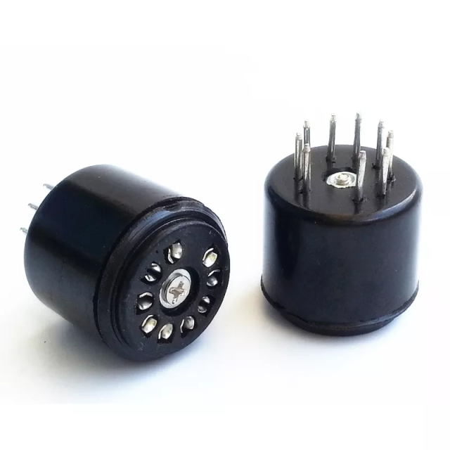 1PC 9pin to 9pin Silver plated Bakelite Vacuum tube socket saver for 6DJ8 EL84 6922 6BM8 6BQ5 EL84