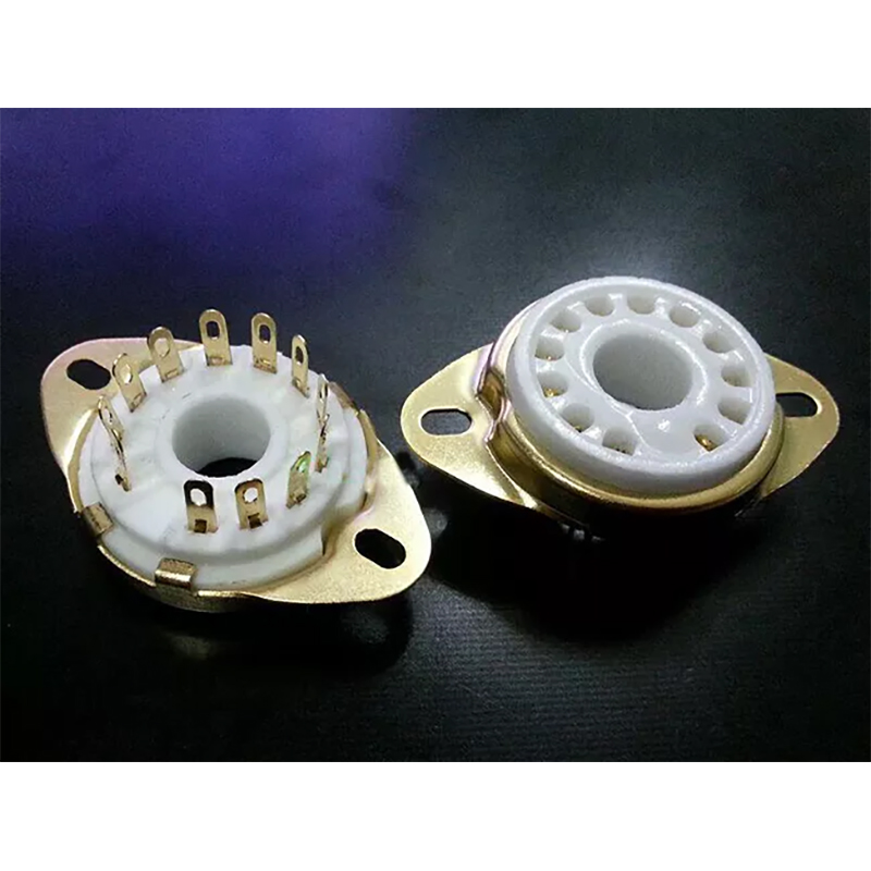 1PC Gold Ceramic Tube Socket 12Pin GZ12-F-A-G 9MN8 8AC9 50CA10