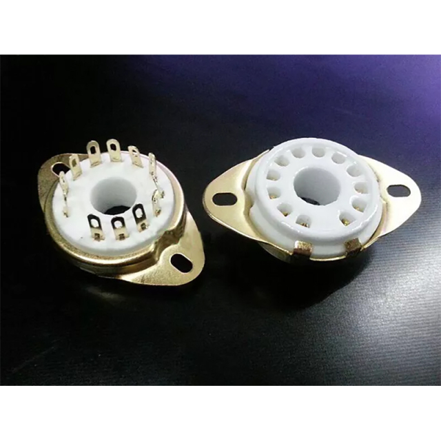 1PC Gold plated Ceramic Tube Socket Vacuum tube socket 12Pin for 9MN8/8AC9 50CA10