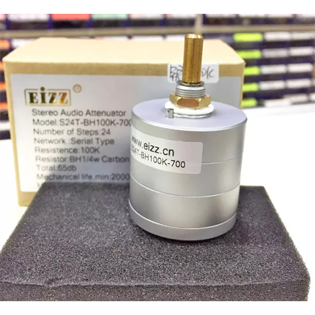 1PC EIZZ 24-Step MONO Attenuator Volume Potentiometer HIFI LOG 100K DIY Audio Parts