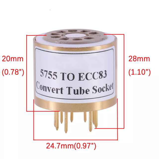 1PC WE420A 5755 TO ECC83 Vacuum Tube socket Adapter converter 9pin to 9pin