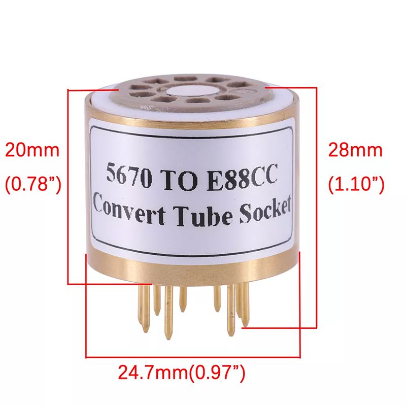 1PC 6N3 6H3N 369A 5670 TO E88CC ECC88 6922 6DJ8 5670 to E88CC Vacuum Tube Socket Convert Adapter