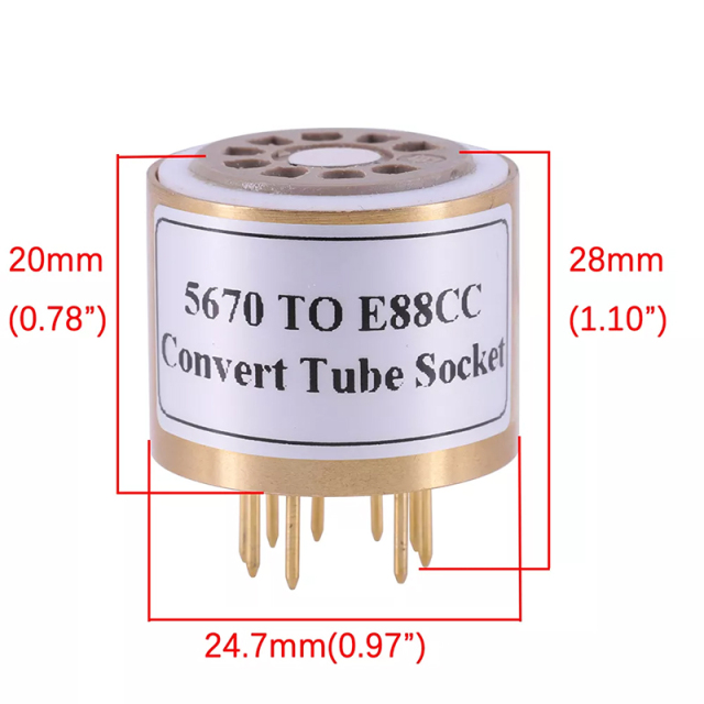 1PC 6N3 6H3N 369A 5670 TO E88CC ECC88 6922 6DJ8 5670 to E88CC Vacuum Tube Socket Convert Adapter