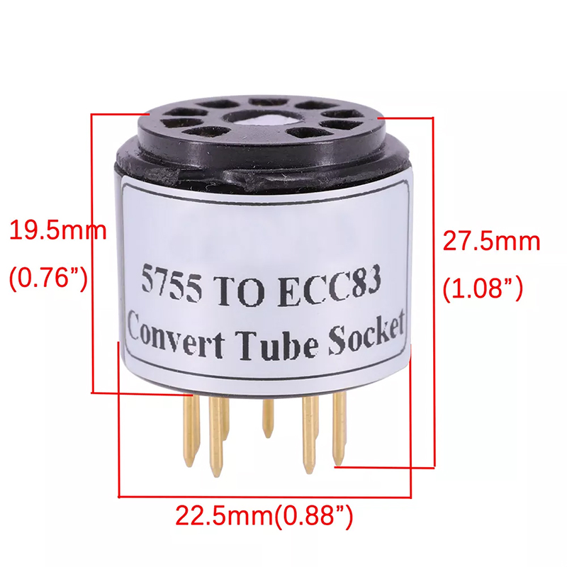 1PC handmade Bakelite 5755 TO ECC83 ECC82 12AX7 12AU7 Vacuum Tube socket Adapter
