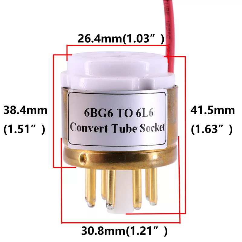 1PC 8Pin TO 8Pin 6BG6 to 6L6 6L6G Vacuum tube adapter socket converter 6BG6 to 6L6