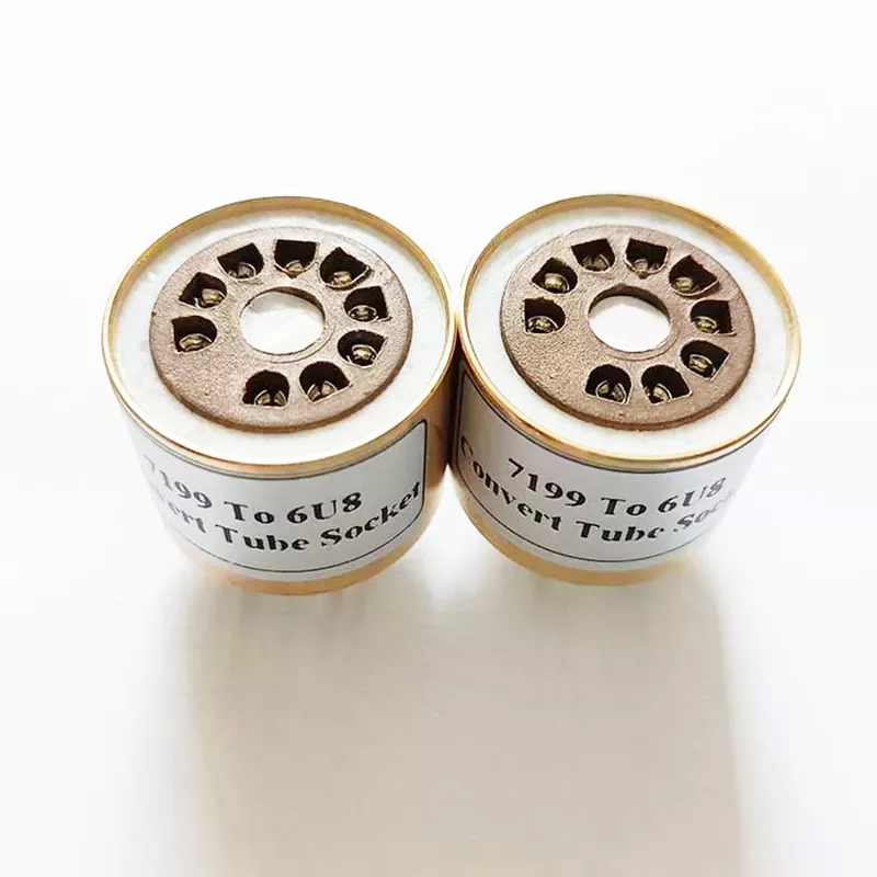 1PC White Ceramic gold plated socket 7199 to 6U8 Vacuum TUBE SOCKET ADAPTER