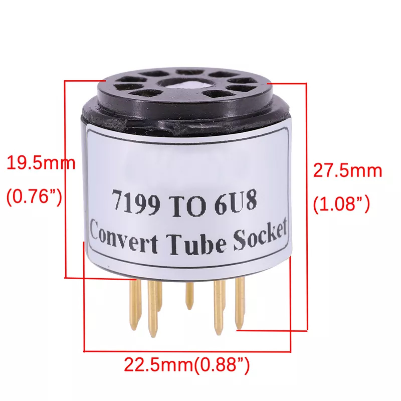 1PC Black bakelite gold-plated socket 7199 to 6U8 Vacuum TUBE SOCKET ADAPTER