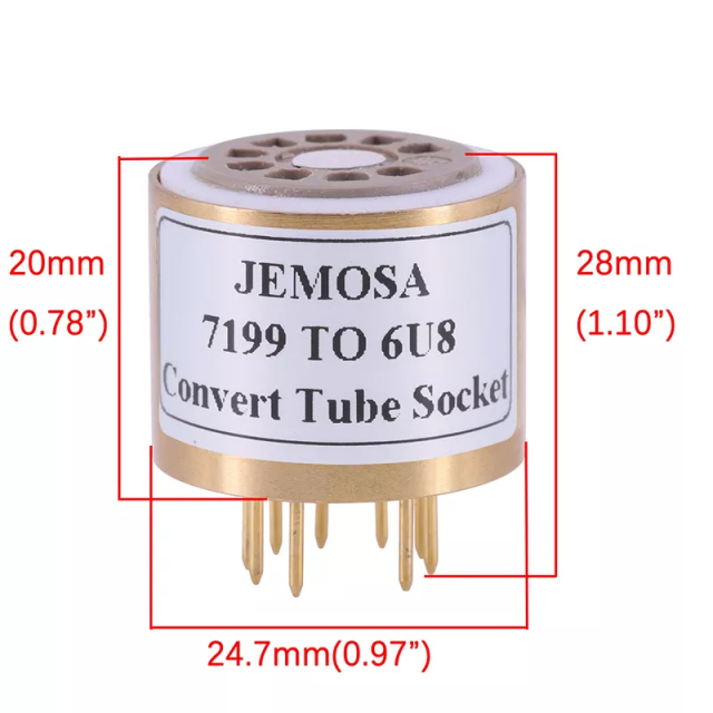 1PC White Ceramic gold plated socket 7199 to 6U8 Vacuum TUBE SOCKET ADAPTER