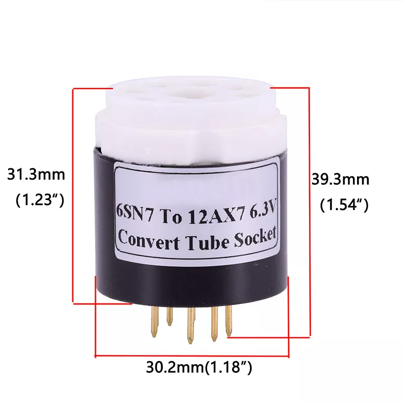 1PC 6SN7 6SL7 ECC32 ECC33 6N8P 6N9P B65 TO 12AX7 6.3V DIY Audio Vacuum Tube Amplifier Convert Socket Adapter 6SN7 TO 12AX7