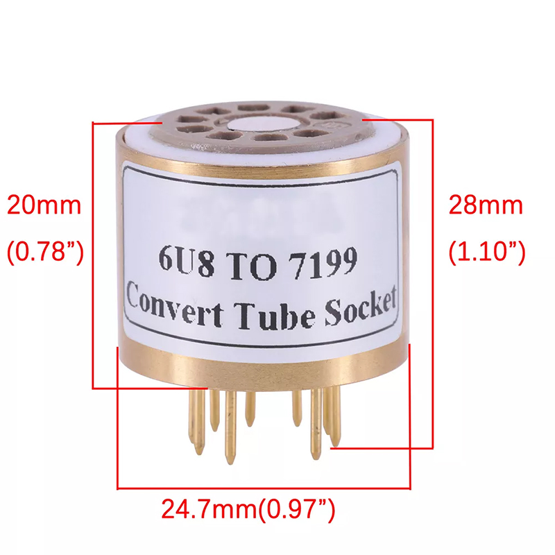 1PC handmade 6U8A 6U8 TO 7199 Vacuum Tube socket Adapter converter