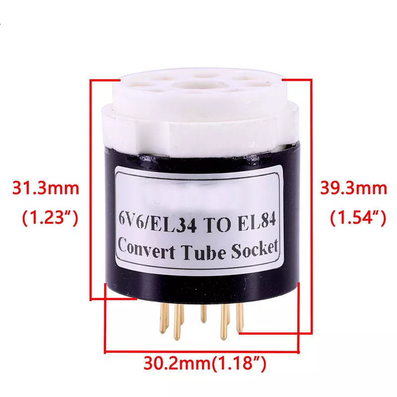 1PC bakelite socket 6V6 TO EL84 EL34 TO EL84 6BQ5 6P14 6P15 Vacuum tube socket adapter converter